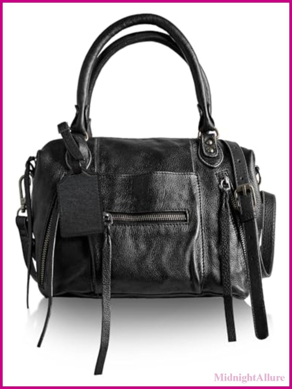 Vegan Leather Mini Tote Bag Hobo Handbag Adjustable Dual Straps
